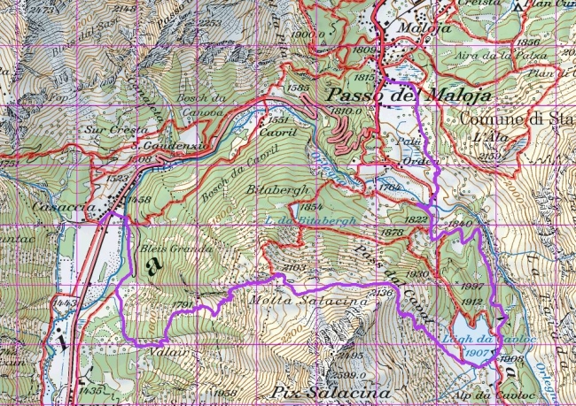 Karte Pass Lunghin