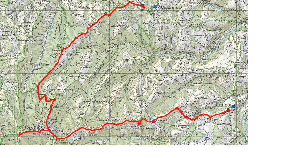 Karte Napfwanderung