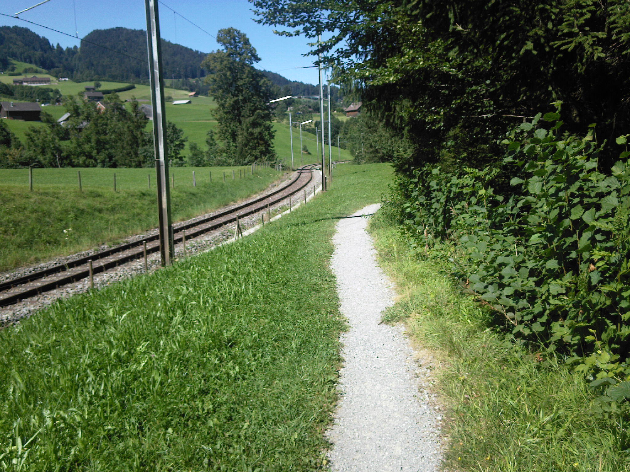 Weg neben Bahnlinie