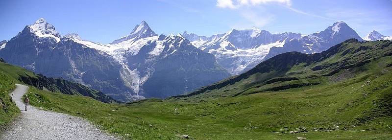 Wetterhorn,Schreckhorn ,Lauteraarhorn, Aufstieg zum Bachalpsee