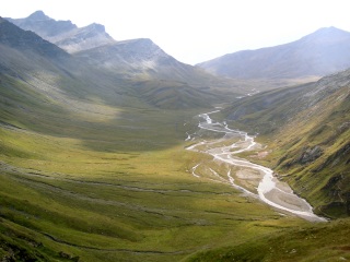 Blick in die Greina, mit dem Rein  da Sumvitg