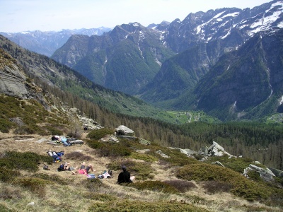 Sonnenterasse auf dem Passo Quadrella