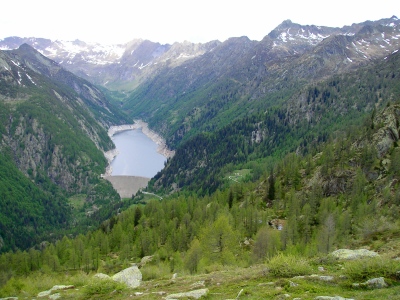 Blick vom Corte di Mezzo nach Norden, Lago Sambuco